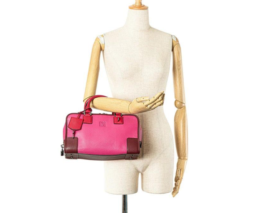 Loewe Amazona 28 — Pink/Red/Wine Leather