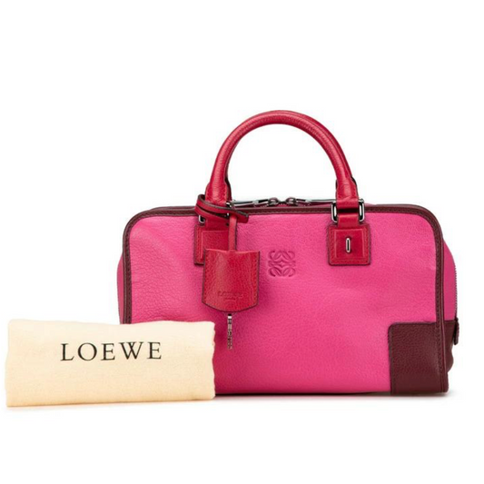 Loewe Amazona 28 — Pink/Red/Wine Leather