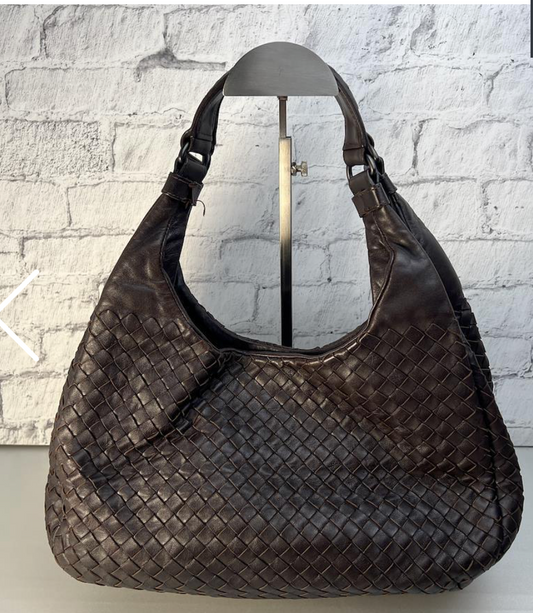 Bottega Veneta Intrecciato Hobo — Brown Leather
